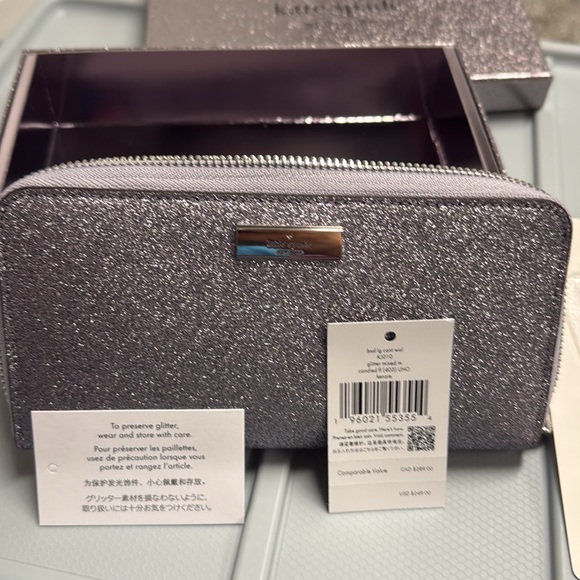 Kate Spade Boxed Large Glitter Continental Wallet- Candied Flower - Picture 8 of 10